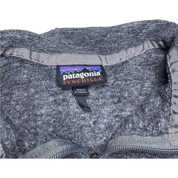 Patagonia Classic Synchilla Fleece Jacket Mens Large Full Zip Grey Gray READ - Picture 5 of 12
